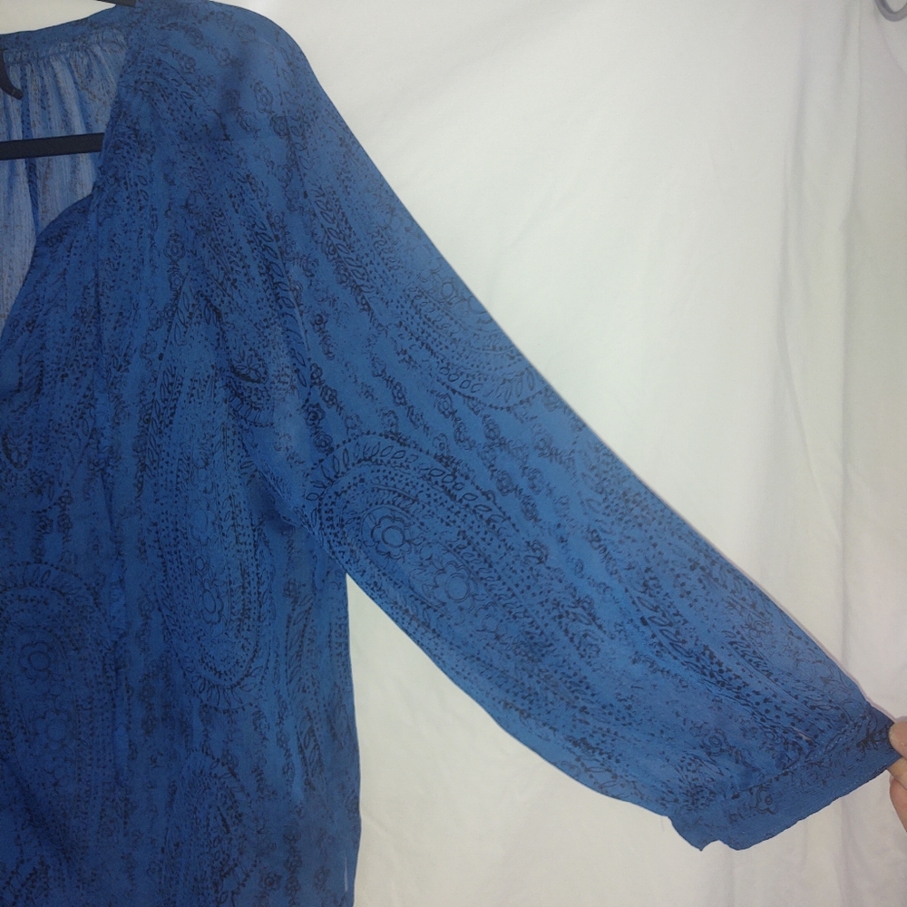 Navy & Black Sheer Blouse